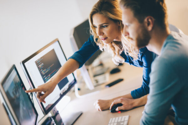 Programmer Working In A Software Developing Company Office