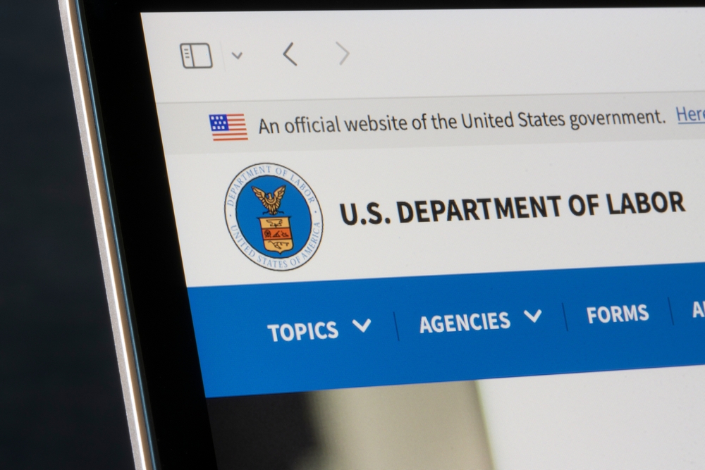 Website Homepage for Dept. of Labor